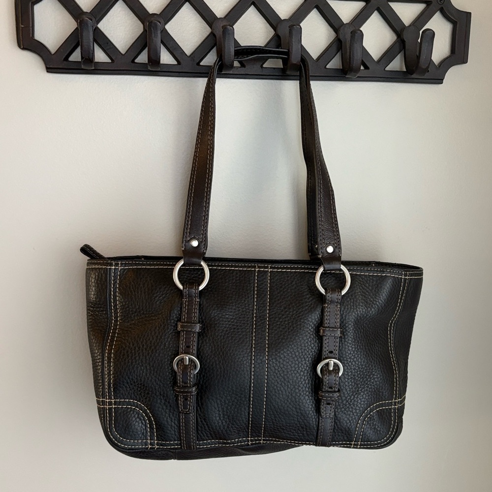 Coach model Black Satchel Pebbled Leather Handbag